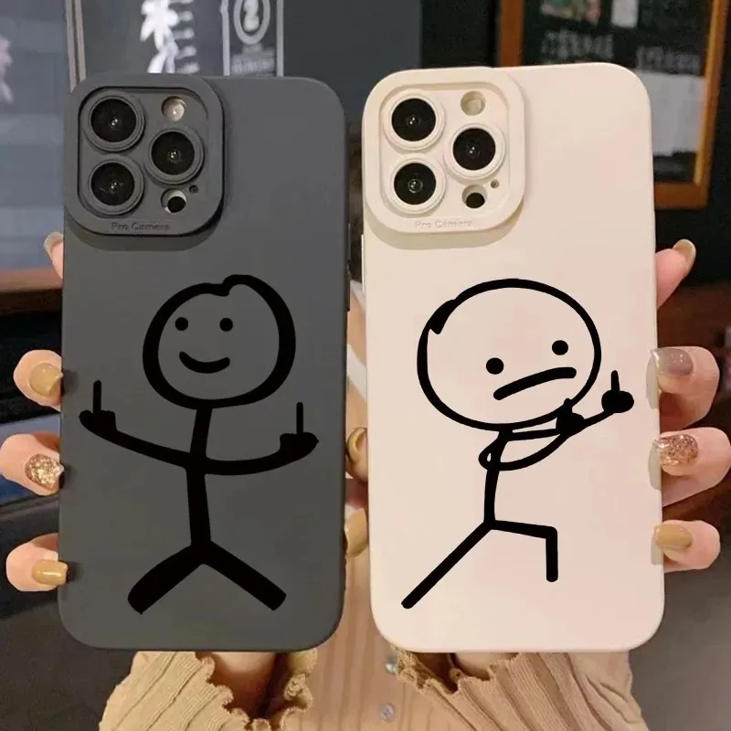 Apple Iphone 15 Pro Max - Милый мультяшный матовый силиконовый чехол-накладка для